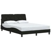 Vidaxl Posteljni okvir brez vzmetnice črn 140x190 cm blago