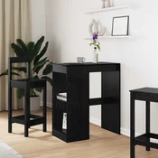 vidaXL Barska miza Črna Orehovina 90 x 47.5 x 103.5 cm Konstruiran les