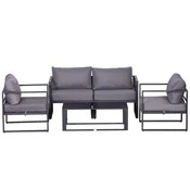 Homestar Vrtni garnitura 4-delna 138x69x63 cm siva
