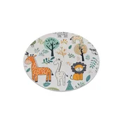 RugsX BAMBINO 61570 krog pralna preproga Živali, Afrika za otroke protizdrsna - krema/zelena cercle 100 cm, (5000359034)