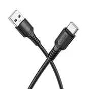 Punjac i podatkovni USB-A na USB-C kabel Borofone Certain Series BX116 - 3A - 1m - black