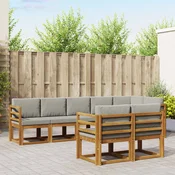 Set vanjskih sofa 8 kom. Prirodna i svijetlo siva