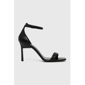 Kožne sandale Calvin Klein GEO STILETTO SANDAL boja: crna, HW0HW01610