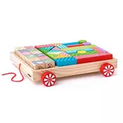 Kolica sa drvenim kockama Woody 90913