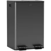 Homestar Dvojni pedalni koš za smeti 2 x 28 L črn