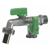 Kotni ventil Nano za vrt, z dvema odtokoma, 1/2 x 3/4 x 3/4, proti vodnemu kamnu - Kromasta - 120 - Medenina - Arco - 1/2 x 3/4 x 3/4