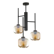 Stropna svetilka 3xE27 aluminij jantarne barve