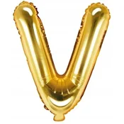 Folija balon črka V, 35 cm, zlat