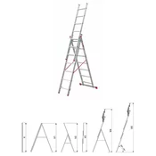 Merdevine trodelne Nexsas 3x7, 4.99m, T- 30586