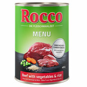 Ekonomično pakiranje Rocco Menue 24 x 400 g - Govedina, povrće i rižaBESPLATNA dostava od 299kn