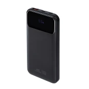 RivaCase Prenosna baterija VA2211 (Powerbank) 10.000 mAh 22,5W, z LCD ekranom in 3x podatkovni kabli (Type-C, Lightning, USB-A) za vse telefone in tablice