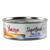 Varčno pakiranje Purizon Superfoods 24 x 70 g - Tuna s polenovko, sladkim krompirjem in jabolkom