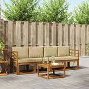 Set vanjskih sofa s jastukom 5 pcs Prirodna i bež