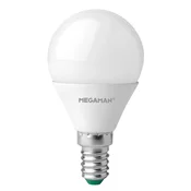 MEGAMAN Svetilka LED E14 kapljica 4,9 W, opal, topla bela