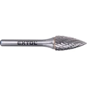 EXTOL INDUSTRIAL fréza karbidová, ostrý oblouk, pr.12x25mm/stopka 6mm,sek střední (double-cut) 8703765