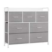 Predal s 7 predali iz blaga, 28,5 x 98 x 85 cm, sivo-bela | SONGMICS