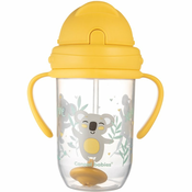 Canpol babies Exotic Animals Cup With Straw skodelica s slamico Yellow 270 ml