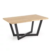 Stol Houston 1966 Crna, Hrast, 77x90x160cm, EstensioneNastavak za produživanje, Prirodno drvo furnira, Metal