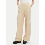 Calvin Klein Hlače iz tkanine K20K208168 Bež Wide Leg