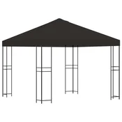 Vidaxl Paviljon 3 x 3 m Antracit Poliester in jeklo 190 gsm