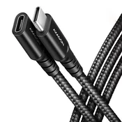 AXAGON bucm32-cf05ab gen2 usb-c - usb-c podaljšek 0.5m, 5a, 20gbps, pd 240w, pleten