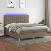 Krevet box spring s madracem LED smedesivi 180x200 cm tkanina