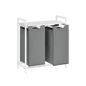 Songmics Košara za perilo 2 snemljivi vreči 73x33x72 cm bela