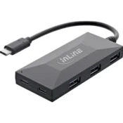 InLine 35398 vmesnik razdelilnika USB 2.0 Type-C 5000 Mbit/s Črna