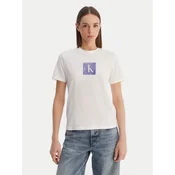 Calvin Klein Jeans Majica LV047F819G Bela Classic Fit