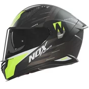 NOX N401 Crower motociklisticka kaciga za cijelo lice mat crno-fluo žuta