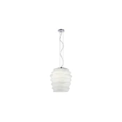 Redo 01-1142 - Lestenec na kablu MAGMA 1xE27/42W/230V, premer 38 cm, sijajni krom/bela