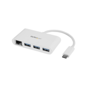 3-Port USB 3.0 Hub plus Gigabit Ethernet - USB-C bijela