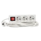 Podaljševalni kabel s stikalom 3 vtičnice 3m bel 64093