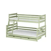 Drveni Deciji Krevet Na Sprat Nora Family Sa Dve Fioke Olive - 90/120X200 Cm