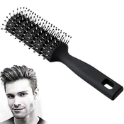 Generic Ventilated Brush Smoothing Brush za feniranje za ženske in moške, ventilirana ukrivljena krtača za lase za mokre in suhe goste kodraste ravne lase, potovalna krtača za lase s ščetinami v obl, (21127231)
