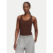 HUGO Top Datamia 50514489 Rjava Slim Fit