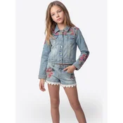 KOROSHI Prehodna jakna  mornarska / moder denim / gorčica / magenta