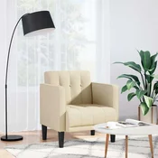 vidaXL Kavč z nasloni za roke kremne barve 53 cm blago