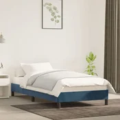 shumee vidaXL Posteljni okvir brez vzmetnice, temno moder, 90x190 cm, žamet