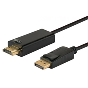 SAVIO Savio CL-56 video kabelski adapter 1,5 m, DisplayPort na HDMI Tip A, moški, črni, zlato prevlečeni kontakti