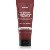 KUNDAL Balzam za lase s kofeinom in vonjem mošusa 10X Caffeine Strengthening Treatment White Musk - 200 ml