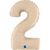 shumee Folija balon številka 2, satenasto kremne barve, 66 cm Grabo