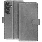 AVIZAR Denarnica za Galaxy S25 FE serije Chesterfield s funkcijo stojala, Siva, (5000188955)