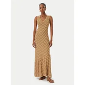 LOLA CASADEMUNT Pletena obleka MS2616040 Bež Slim Fit