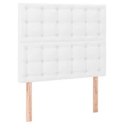 Vidaxl Vzglavje postelje belo 100x5x118/128 cm umetno usnje