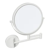 X-ROUND WHITE stensko kozmetično ogledalo, dia. 200 mm, obojestransko, belo mat - Bela - 230x280x430 mm - Sapho - X-ROUND - 24 - Medeninasti - 300 - Kozmetično ogledalo - Krožni - 230 - 280 - 430 - According to recommendation - 14