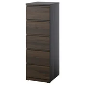STORKLINTA Predalnik s 5 predali, temno rjava/imitacija hrasta, 40x50x120 cm