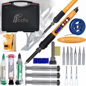 shumee Rosfix Spajkalnik Orange Rottweiler + Flux 338 + Liquid Tin 183°C + 2x bat, 2x igla + Rosfix Flux RMA-223 z batom in iglo + etui 253x213x72mm