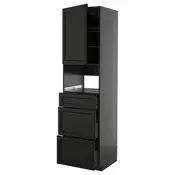 METOD / KNIVSHULT Visoki element za ugradne uredaje, Crnosiva/Lerhyttan crno bajcovano, 60x60x220 cm