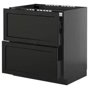 METOD / KNIVSHULT Pod.elem.grej.ploca/2front/3fiok, Crnosiva/Lerhyttan crno bajcovano, 80x60 cm